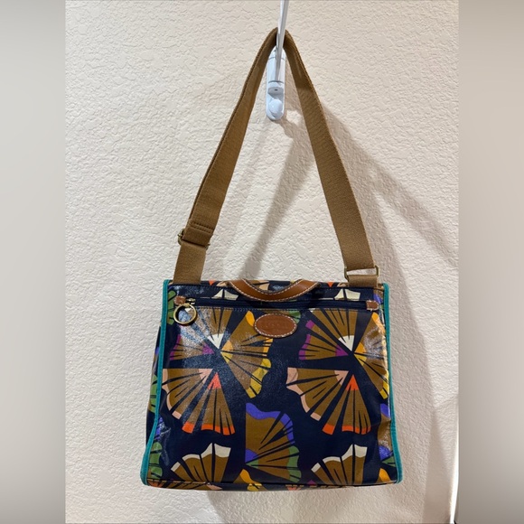Fossil Mini Keyper crossbody purse colorful boho bag flaps pockets bright Y2K - Picture 5 of 16